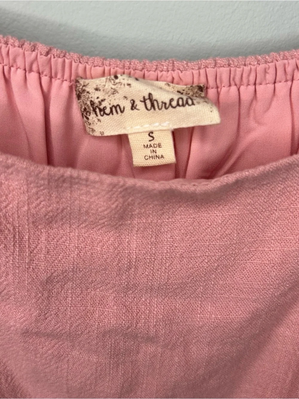 Hem & Thread Tiered Ruffle Tie Strap Layers Pink Small - Picture 4 of 10